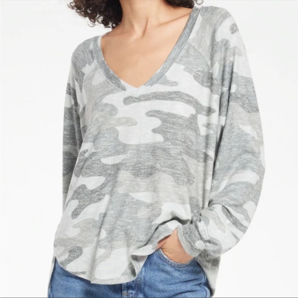 Z Supply Plira Camo Plush Slub Top XS